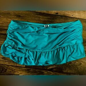 Kenneth Cole Reaction Skirt Swim Bottoms - Blue - Large